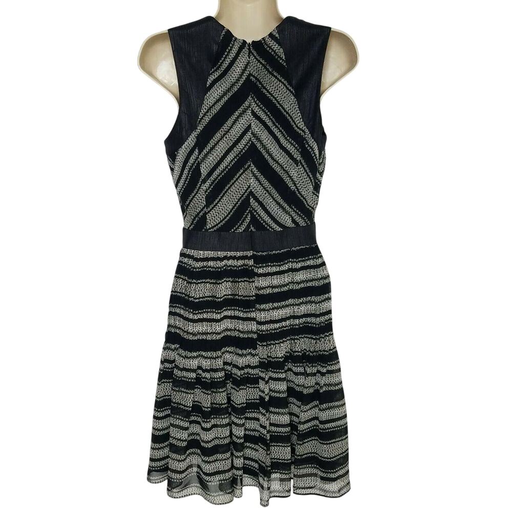 AX Armani Exchange Dress SZ 2 Black Gray A-Line - Picture 2 of 6